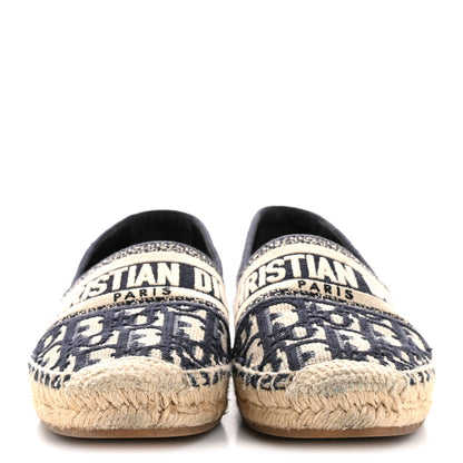 Christian Dior Oblique Embroidered Granville 15mm Espadrilles 37 Deep Blue 3 of 10