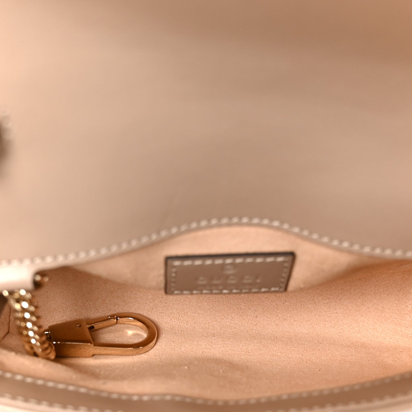 Calfskin Matelasse Super Mini GG Marmont Shoulder Bag Taupe