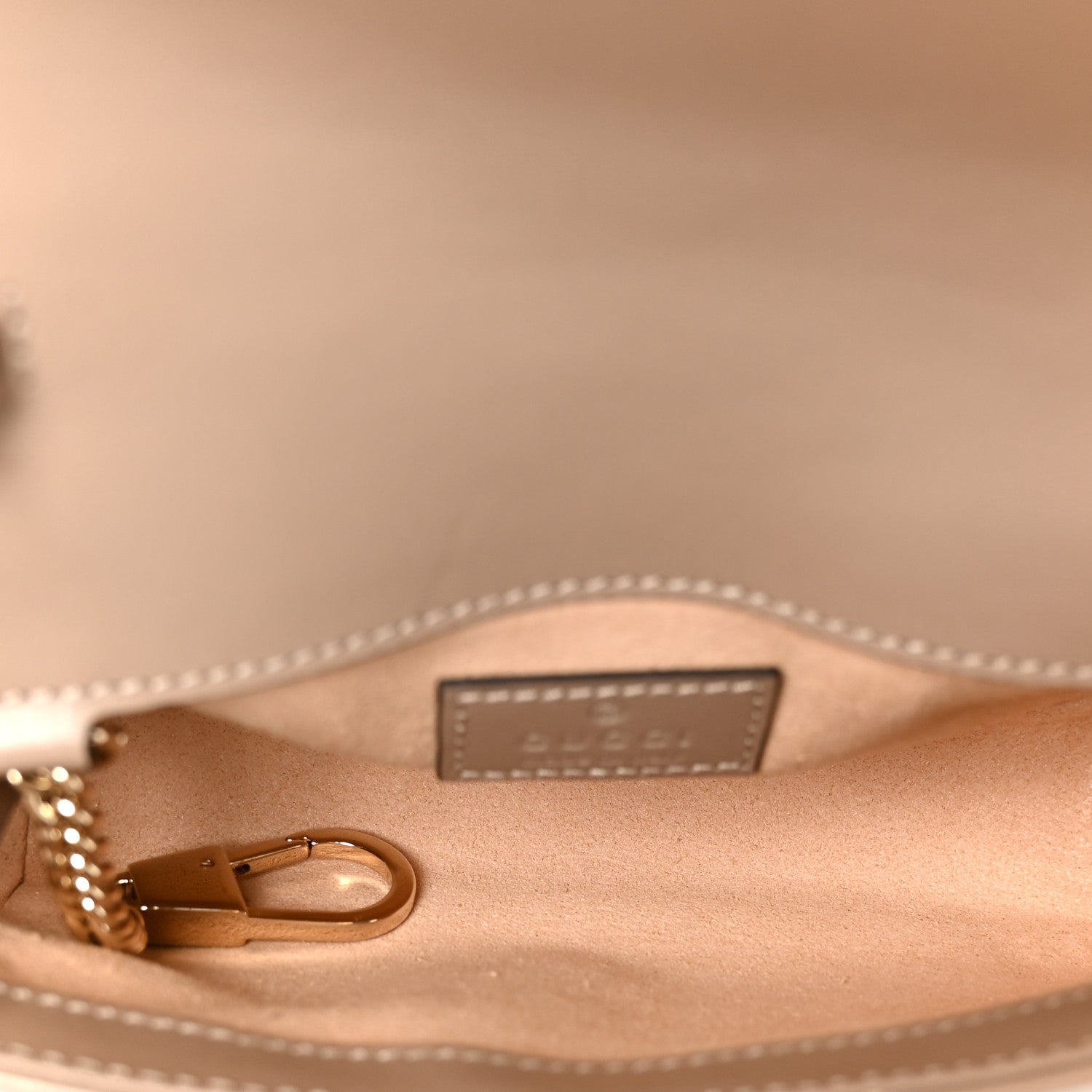 Gucci Calfskin Matelasse Super Mini GG Marmont Shoulder Bag Taupe 5 of 10