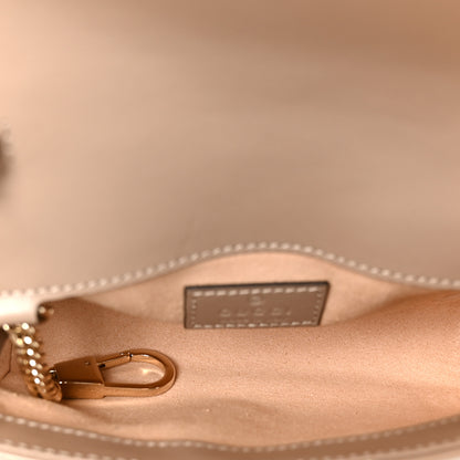 Gucci Calfskin Matelasse Super Mini GG Marmont Shoulder Bag Taupe 5 of 10