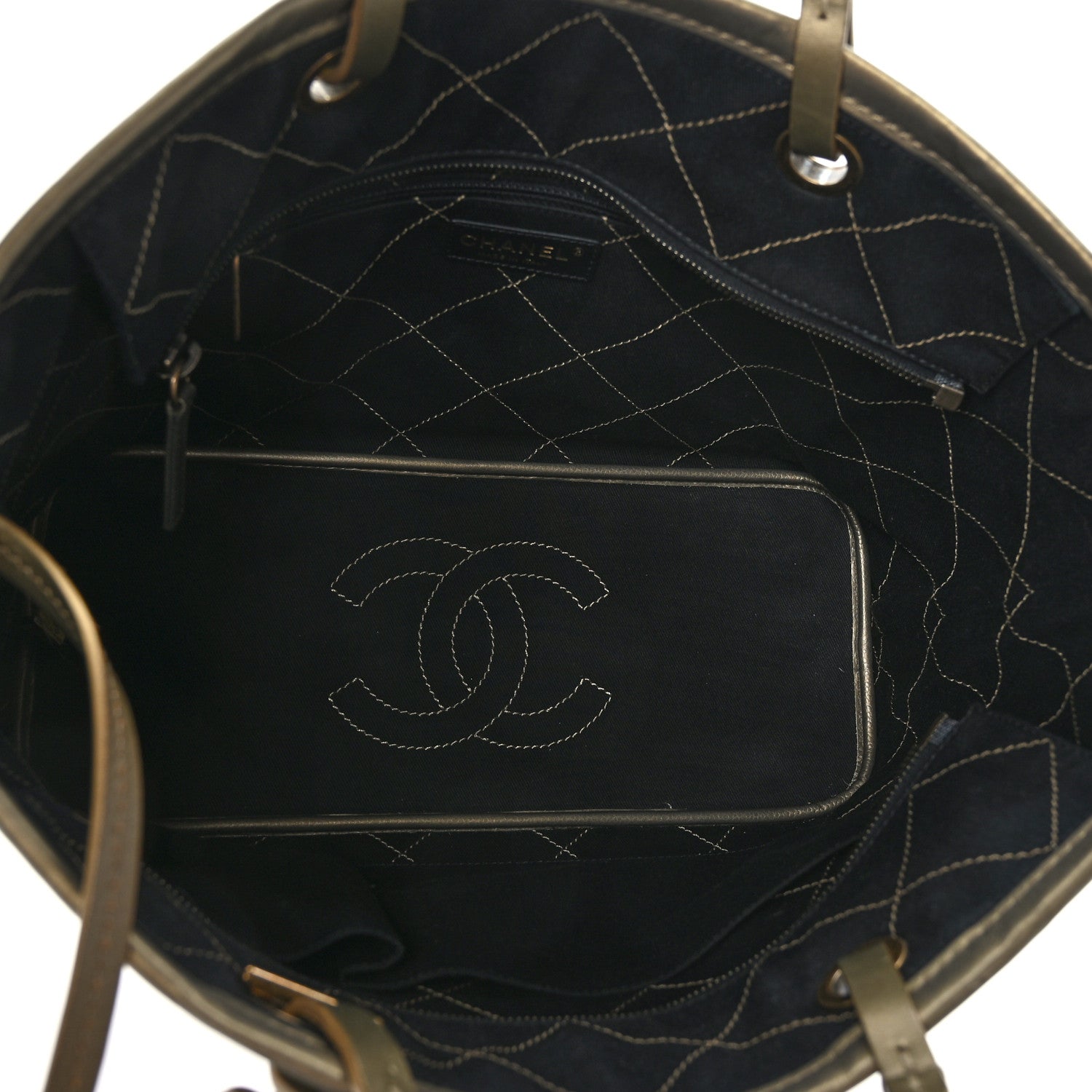 Chanel Grained Calfskin Large Shopping Fever Tote Gold 6 of 12
