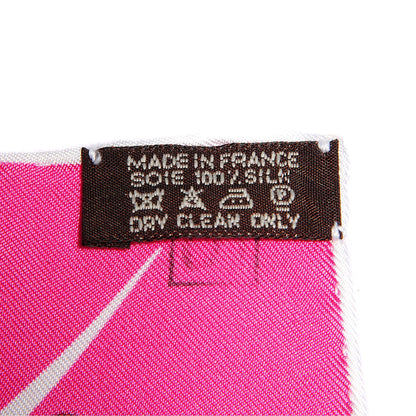 Hermes Silk Magic Kelly Scarf 90 Rose Indien Vieux Rose Blanc 7 of 8