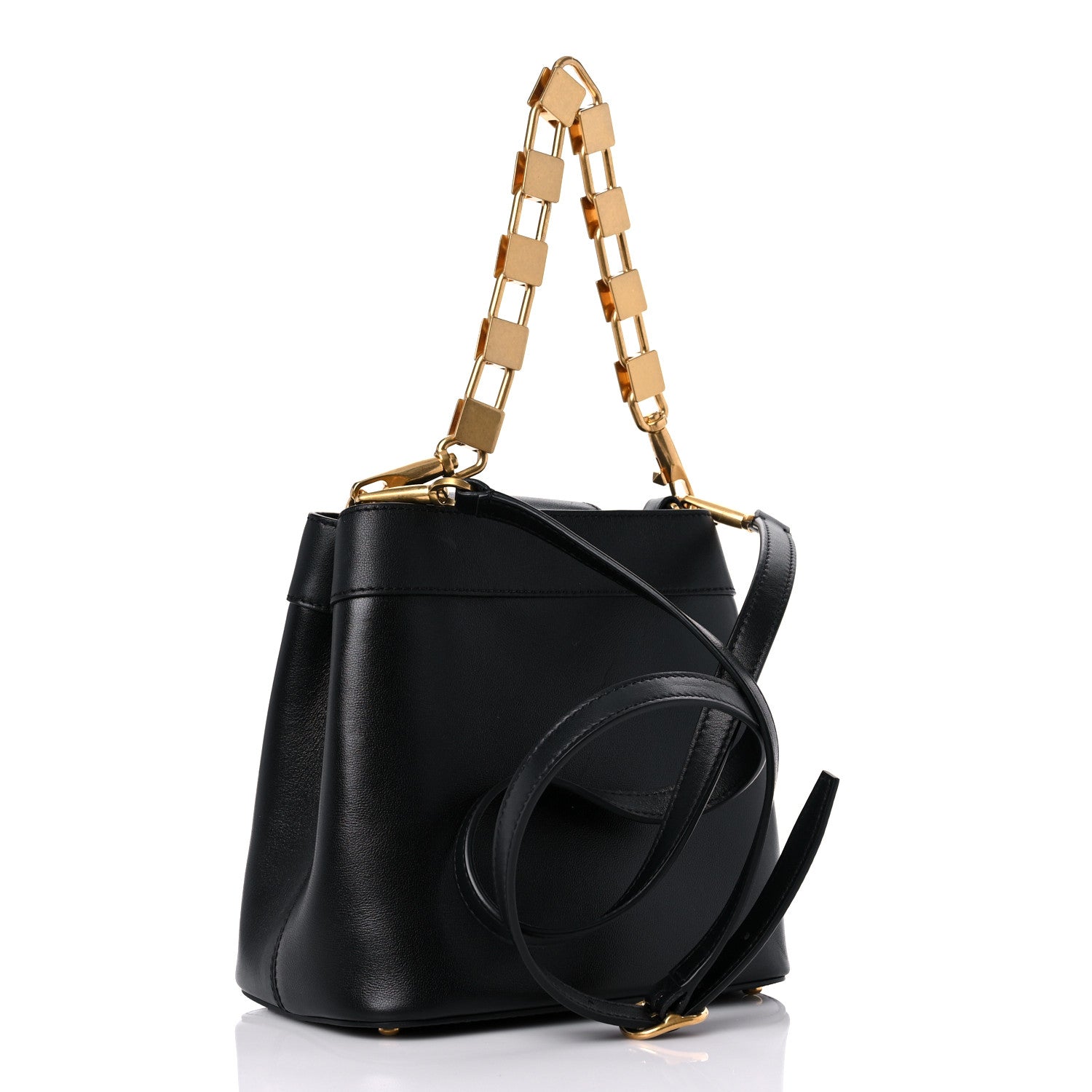 Valentino Garavani Nappa Stud Sign Bucket Bag Black 3 of 13