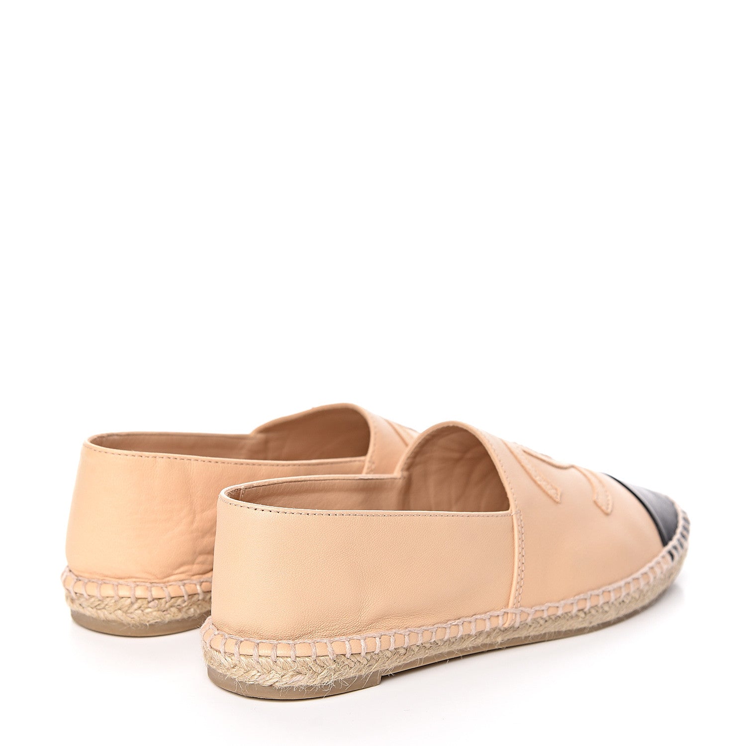 Chanel Lambskin CC Espadrilles 37 Beige Black 4 of 11
