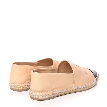Chanel Lambskin CC Espadrilles 37 Beige Black 4 of 11