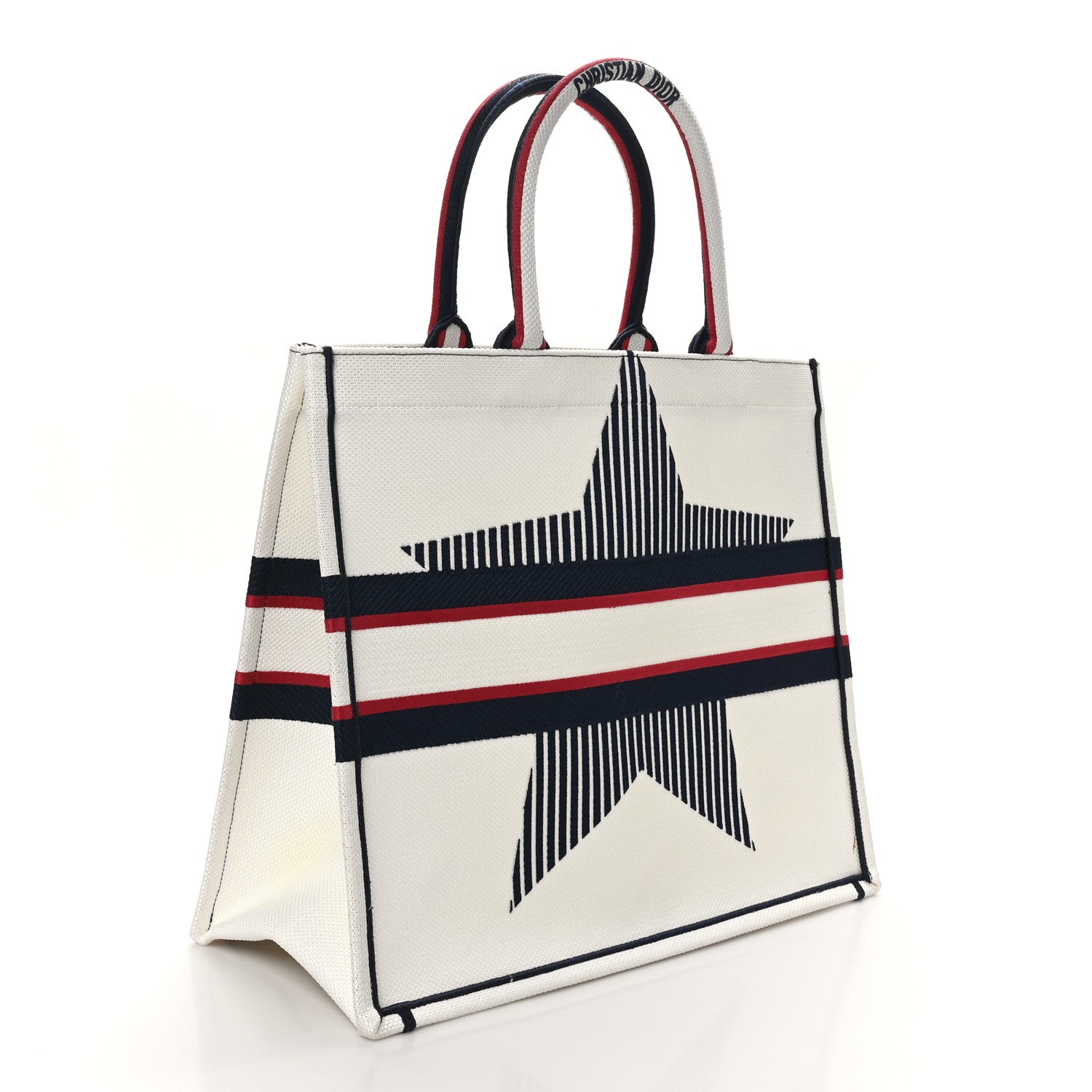 Christian Dior Canvas Embroidered Large Dioralps Book Tote White 2 of 10
