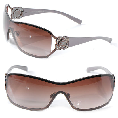Chanel Swarovski Crystal Camellia CC Sunglasses 4164-B Bronze 1 of 5