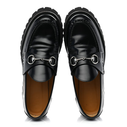 Gucci Cordovan Lux Womens Horsebit 45mm Platform Loafers 39 Black 5 of 9