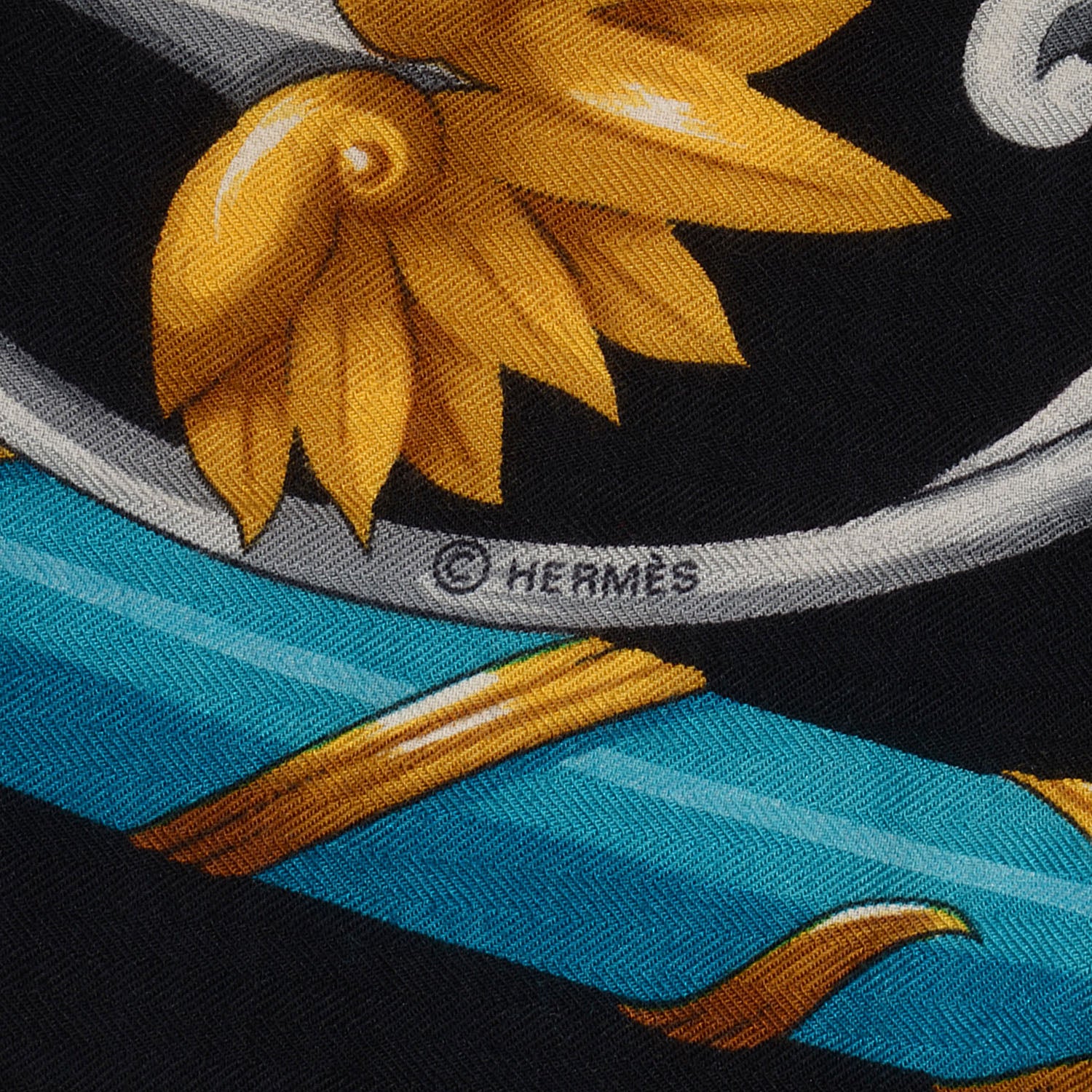 Hermes Silk Cashmere Daimyo Princes du Soleil Levant Shawl 140 GM 4 of 5