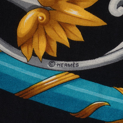 Hermes Silk Cashmere Daimyo Princes du Soleil Levant Shawl 140 GM 4 of 5