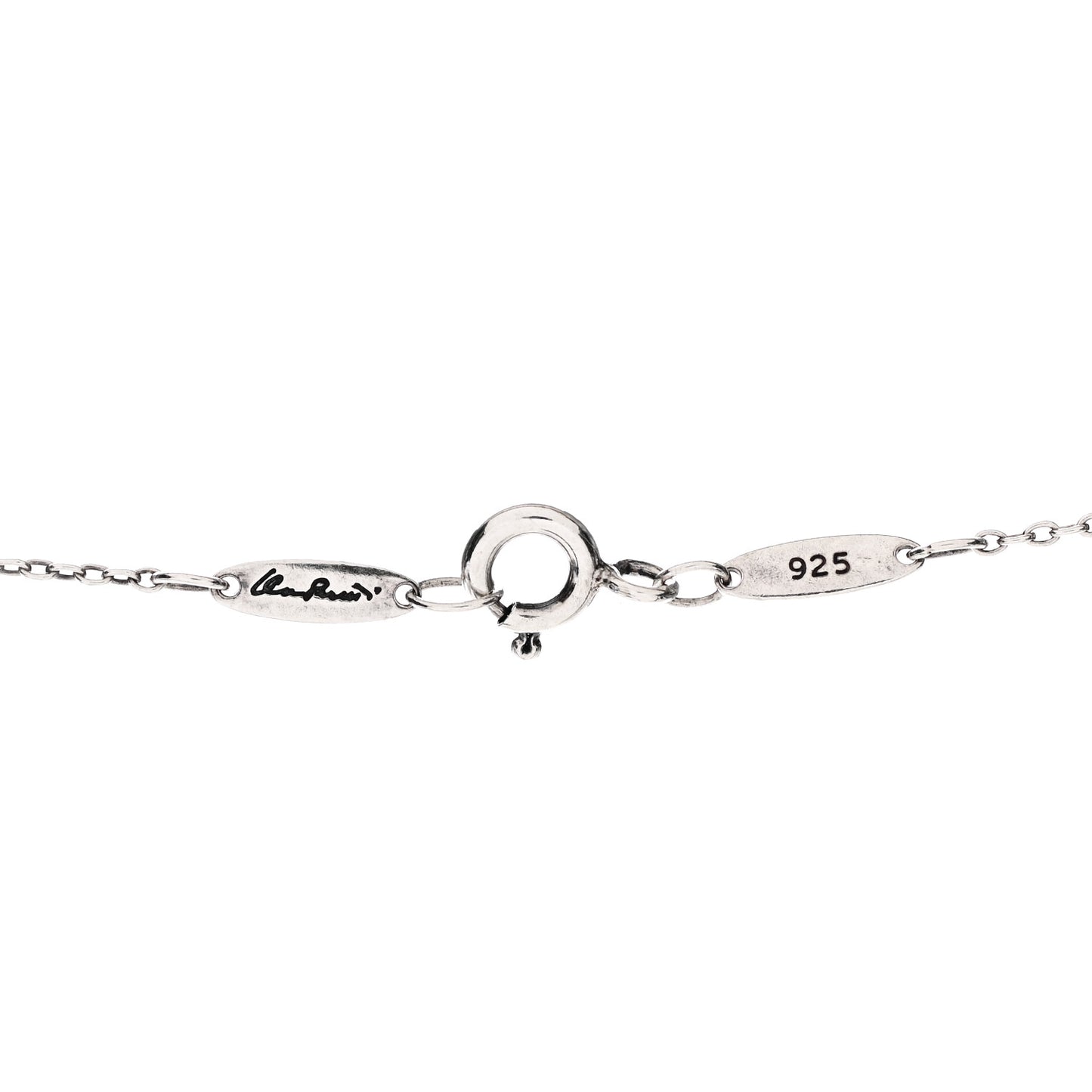 Sterling Silver 16mm Elsa Peretti Open Heart Pendant Necklace