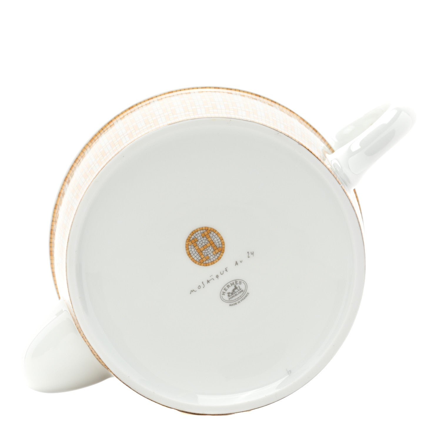 Hermes Porcelain 24 Gold Mosaique Teapot Cup Set Gold 5 of 13