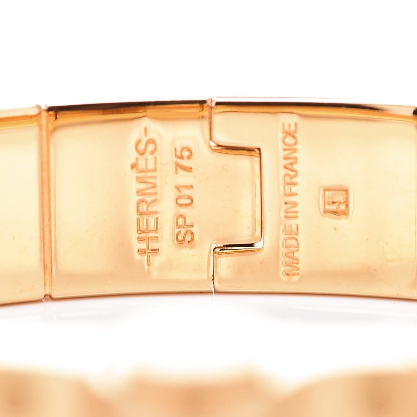Enamel Charniere Uni Narrow Hinged Bracelet S Jaune D'Or