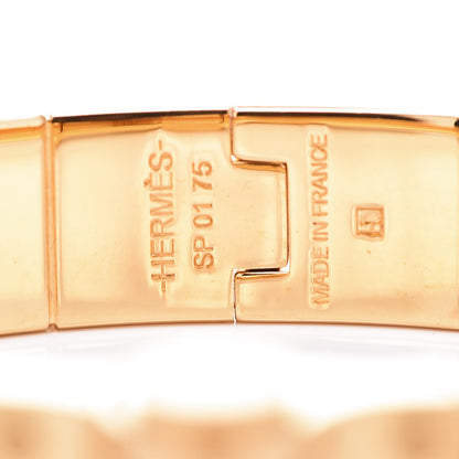 Hermes Enamel Charniere Uni Narrow Hinged Bracelet S Jaune D'Or 2 of 6