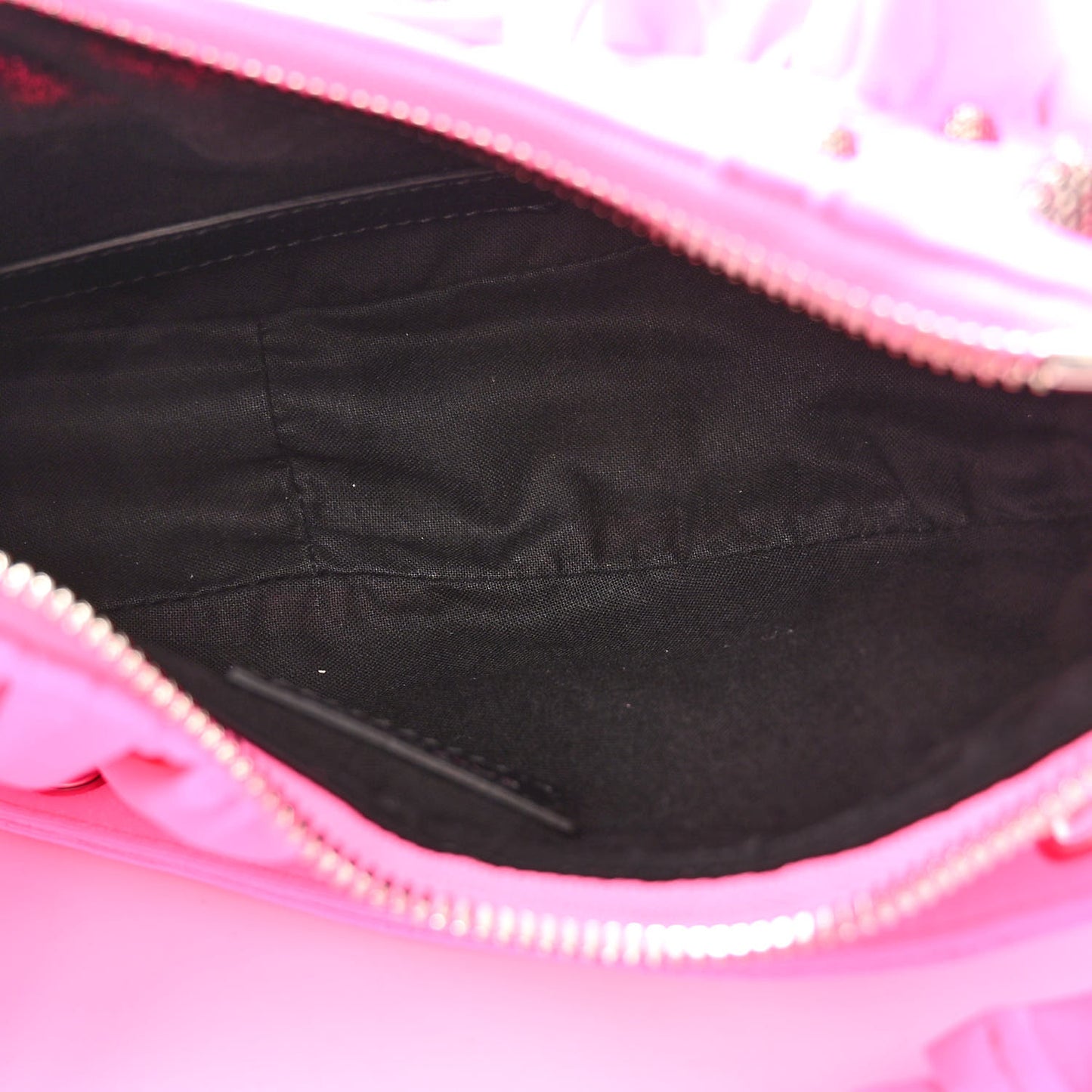 Ruffled Jersey Le Cagole Shoulder Bag XS Fluo Pink