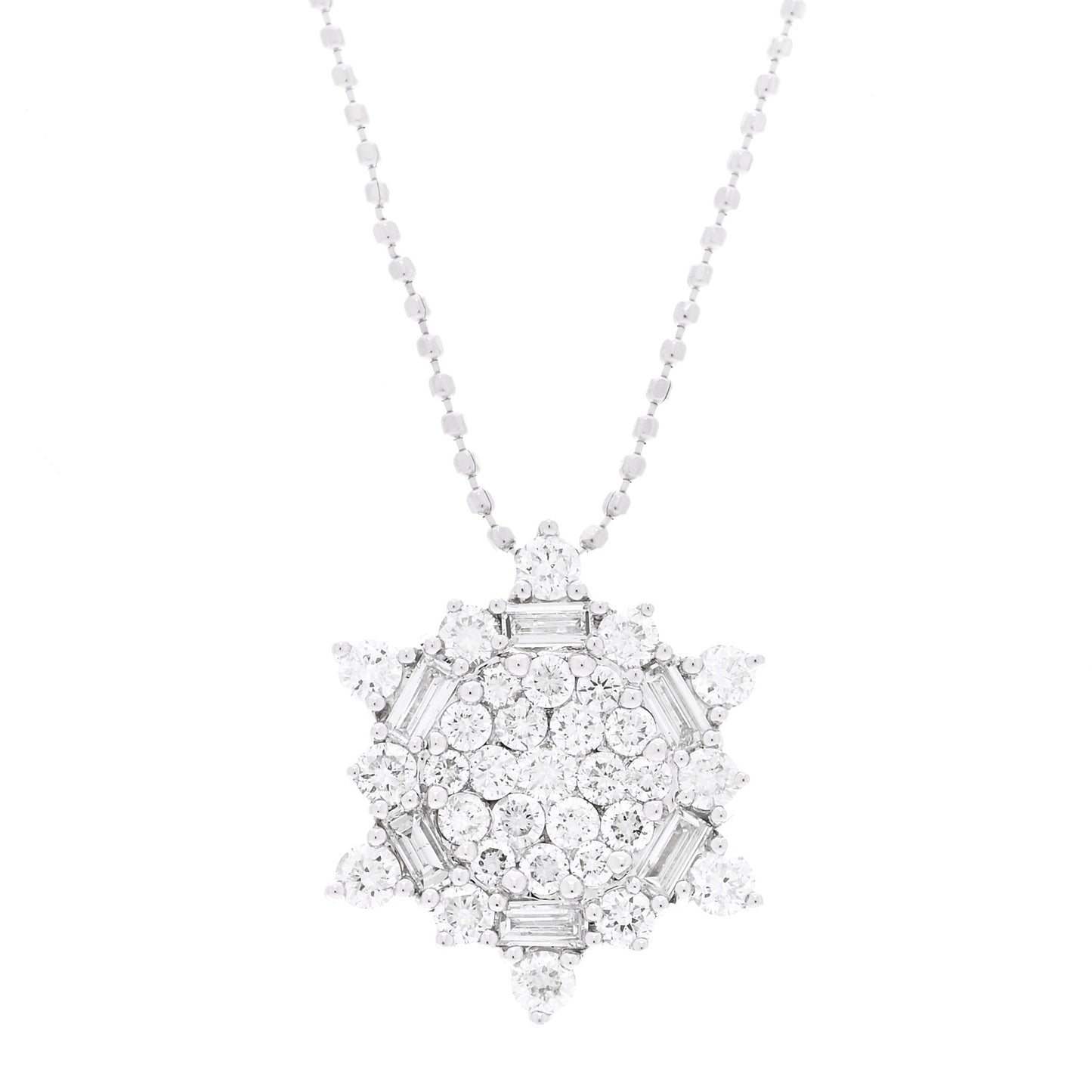 PARKER & WEST BY FASHIONPHILE 18K White Gold Diamond .78ctw Halo Pendant Necklace
