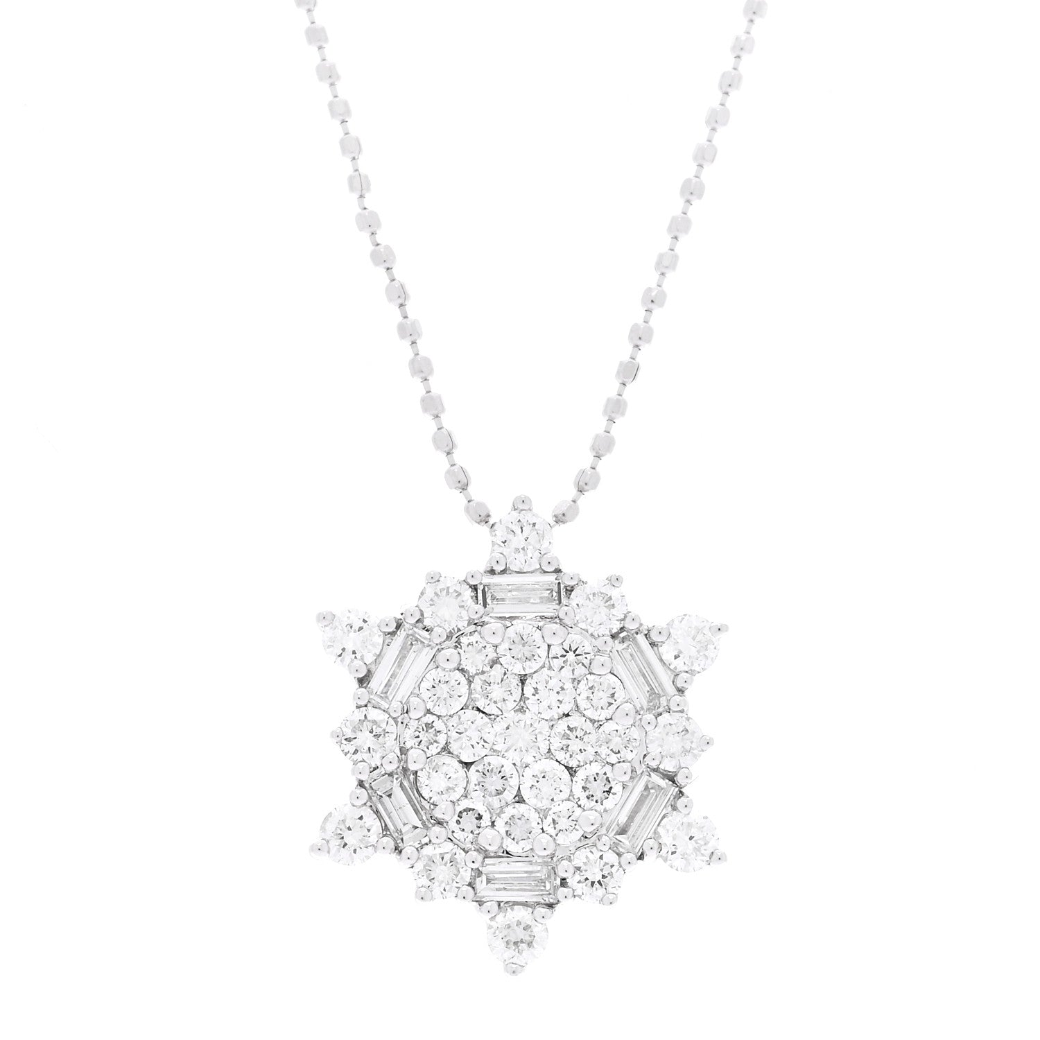 Roberto Coin PARKER & WEST BY FASHIONPHILE 18K White Gold Diamond .78ctw Halo Pendant Necklace 4 of 5
