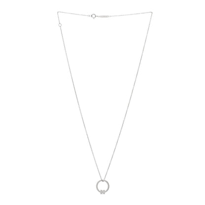 Tiffany 18K White Gold Diamond Tiffany T Baguette Pendant Necklace 2 of 4
