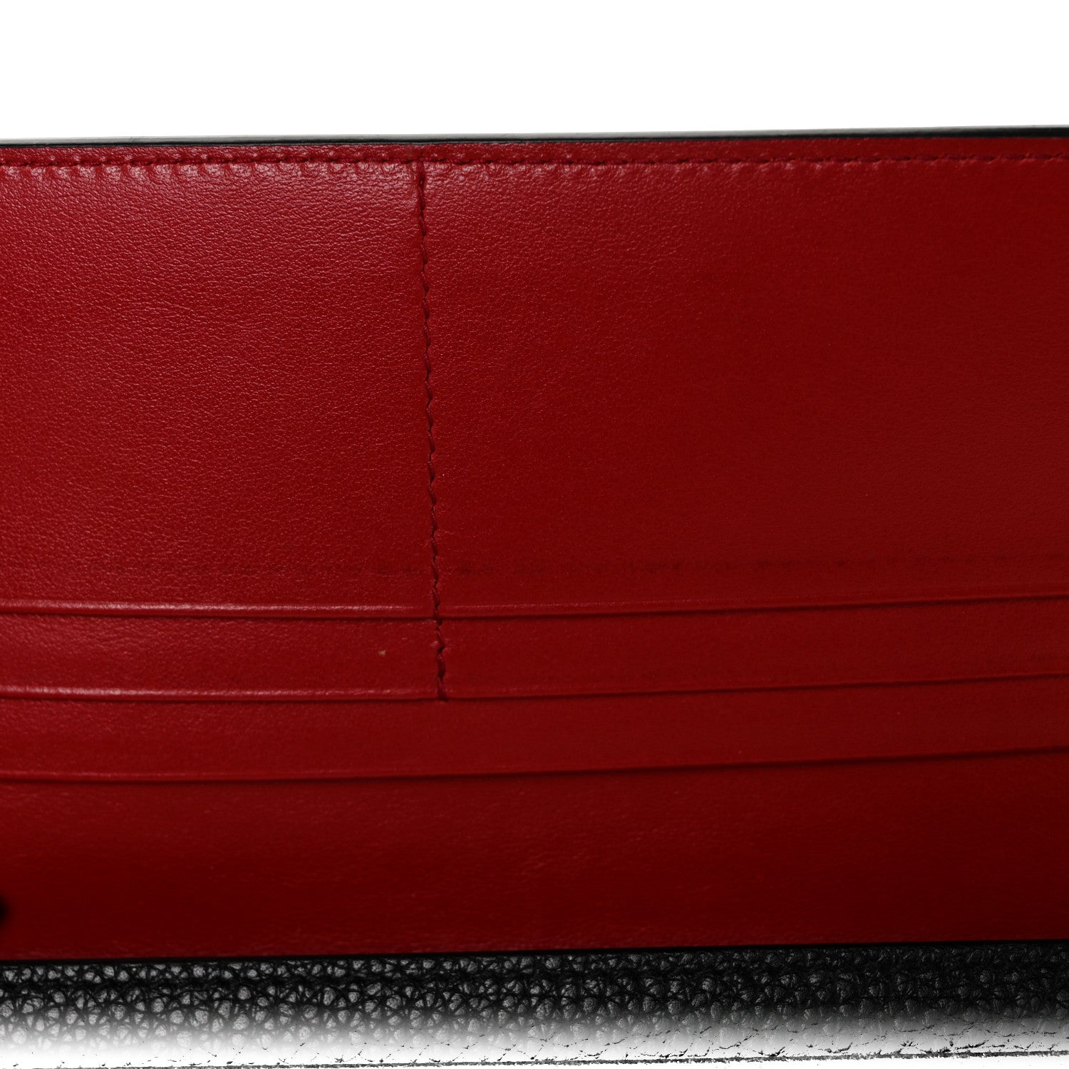 Prada Vitello Daino Bi-Color Continental Flap Travel Wallet Black Fuoco 8 of 8
