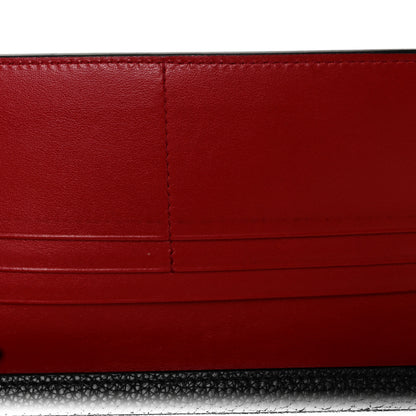 Prada Vitello Daino Bi-Color Continental Flap Travel Wallet Black Fuoco 8 of 8