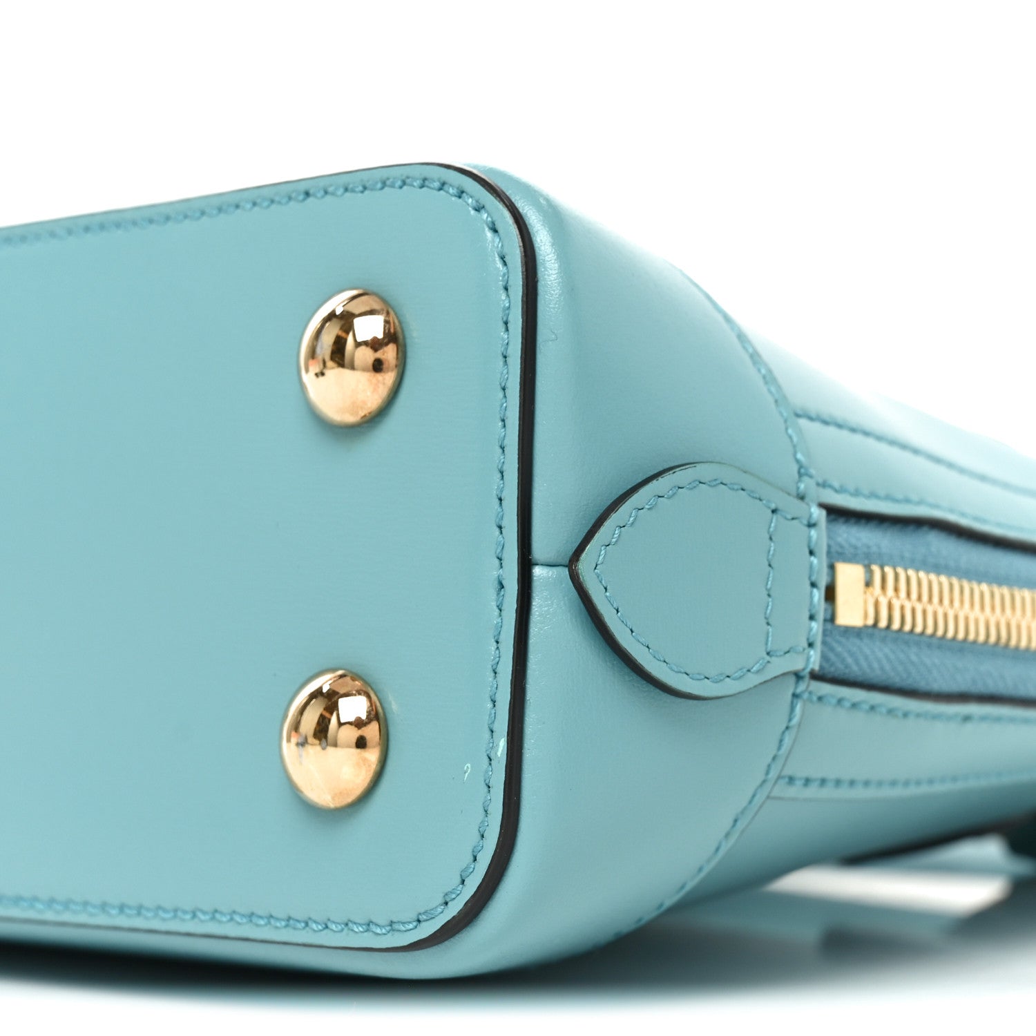 Gucci Boarded Plutone Calfskin Small Horsebit 1955 Top Handle Bag Dusty Azure 10 of 10