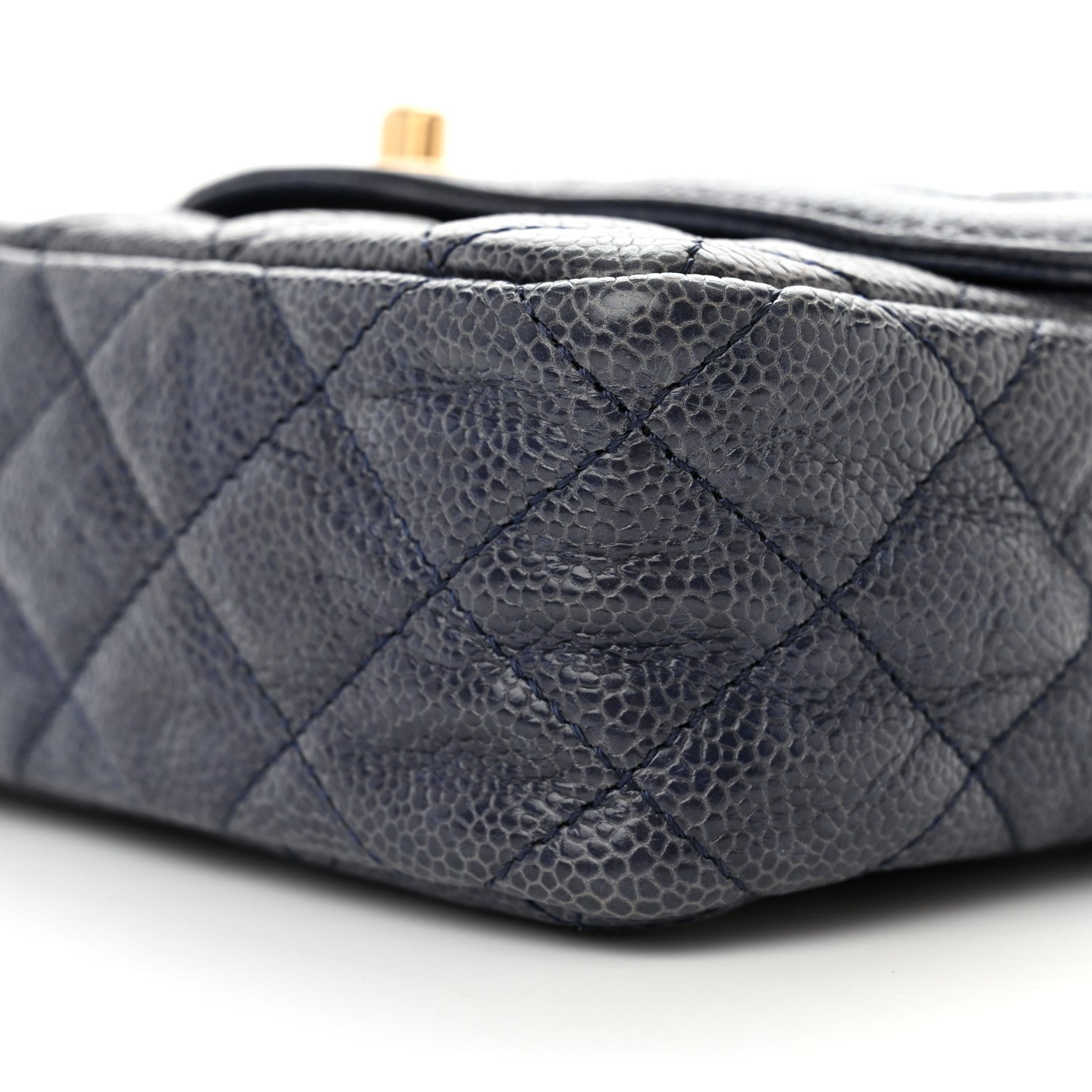 Chanel Crumpled Grained Calfskin Quilted Mini Two Tone Flap Blue 8 of 9