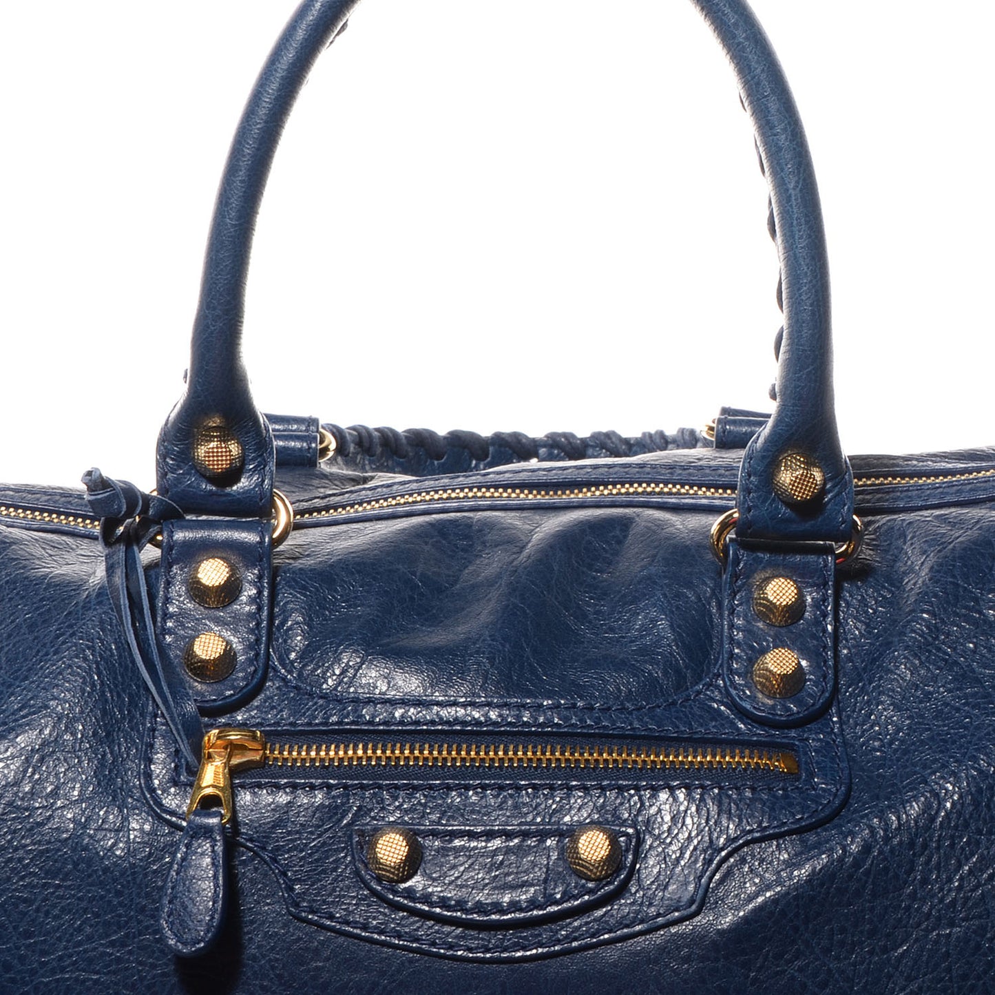 Agneau Giant 12 Gold Hardware Convertible Tote Bleu Mineral