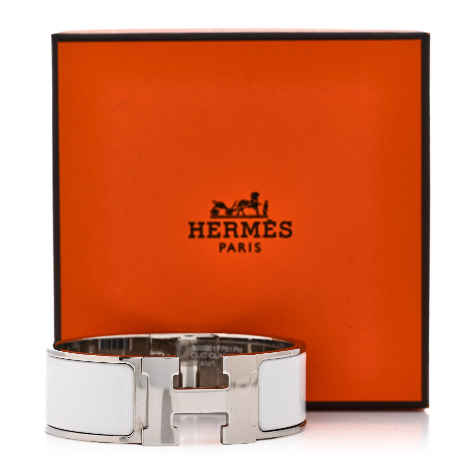 Hermes Enamel Wide Clic Clac H Bracelet GM White 5 of 5