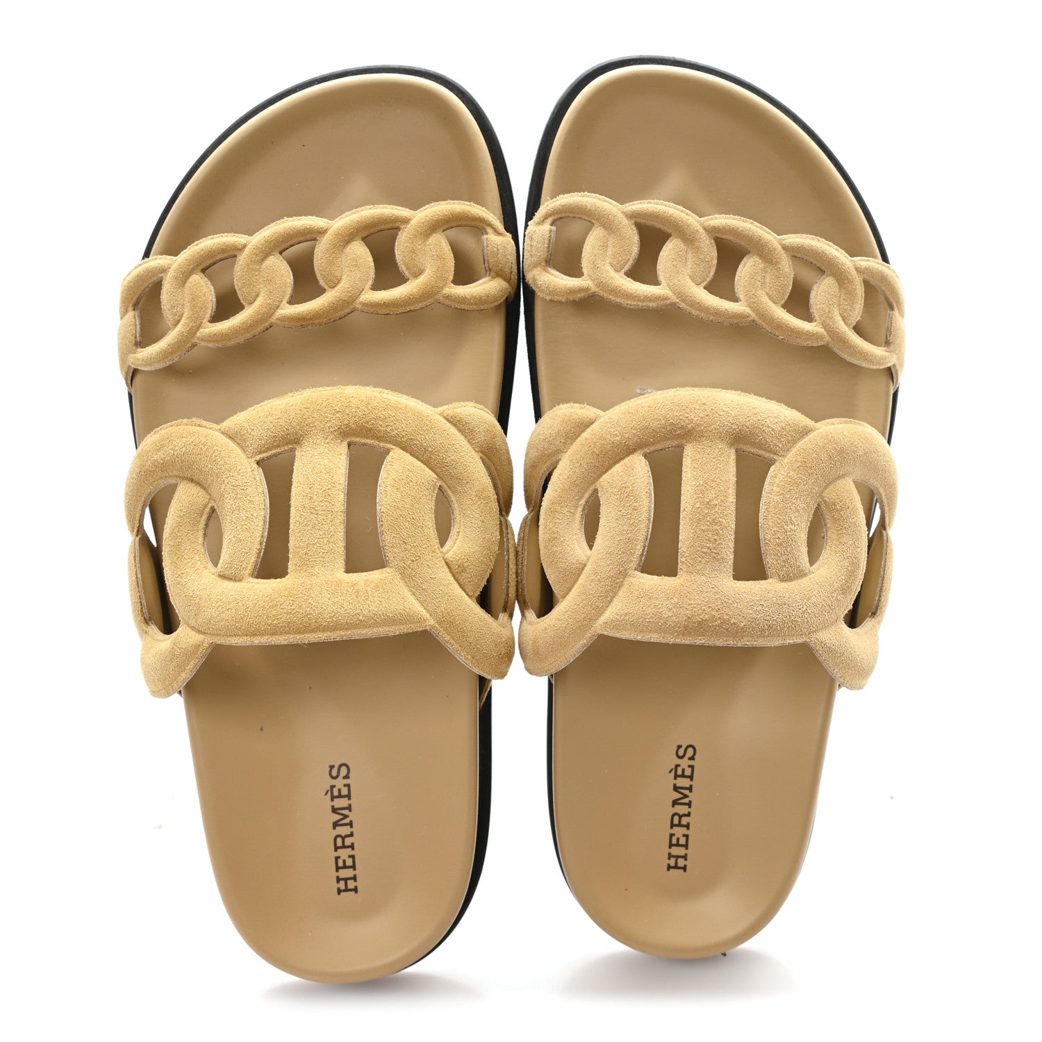 Hermes Suede Goatskin Extra Sandals 36 Beige Argile 2 of 10