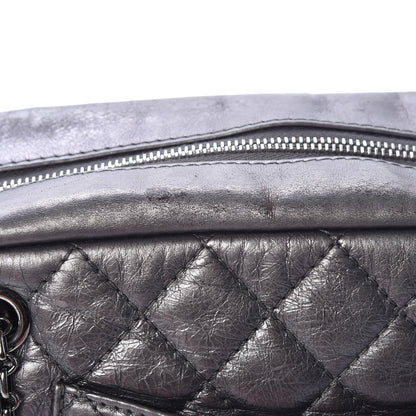 Chanel Metallic Aged Calfskin Quilted Medium Reissue Camera Case Dark Silver 13 of 15