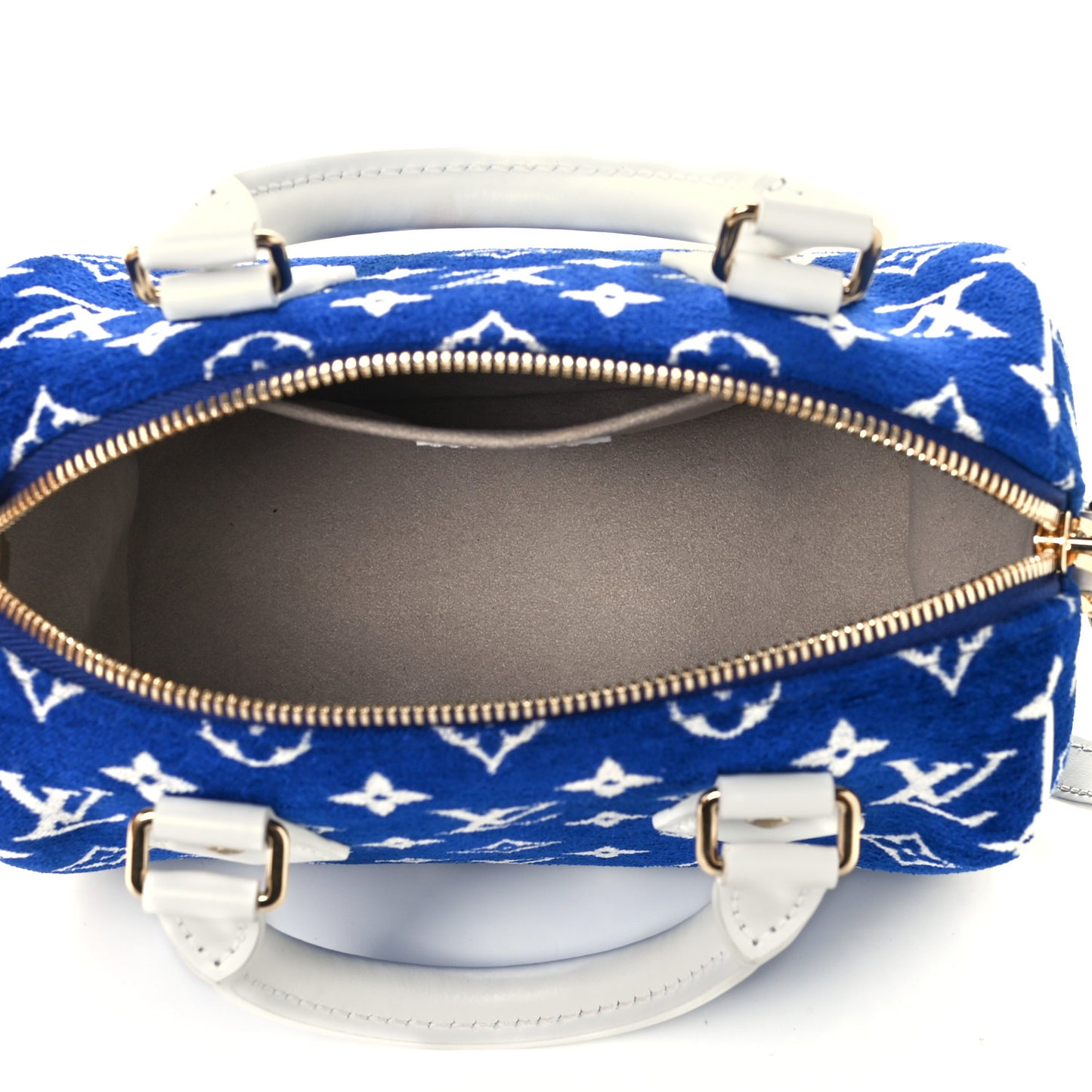 Jacquard Velvet Monogram LV Match Speedy Bandouliere 20 Blue