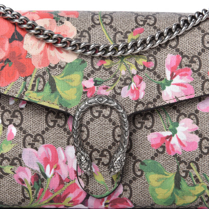 Gucci GG Supreme Monogram Blooms Mini Dionysus Chain Wallet Beige Multicolor Dry Rose 10 of 11