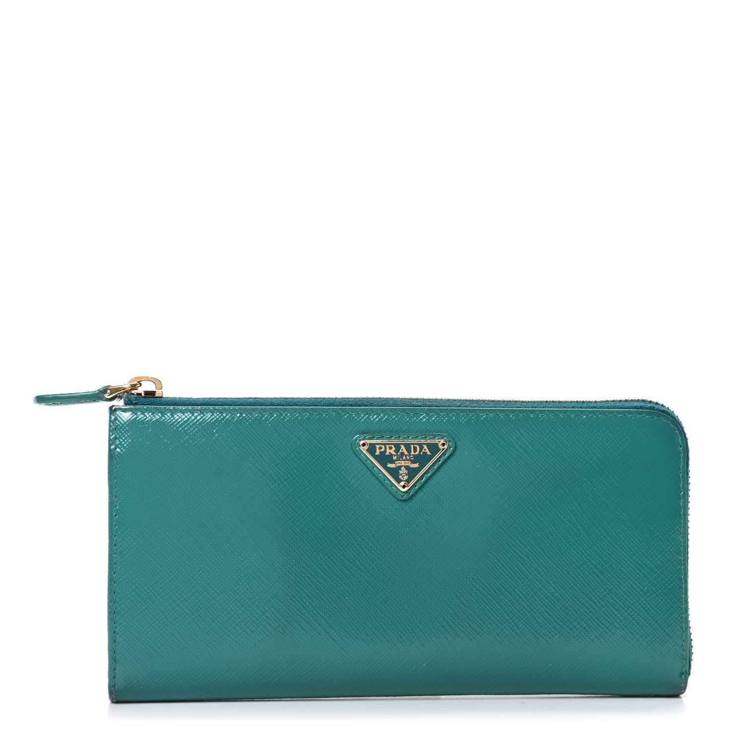 Prada Saffiano Vernice Zip Around Wallet Voyage 1 of 7
