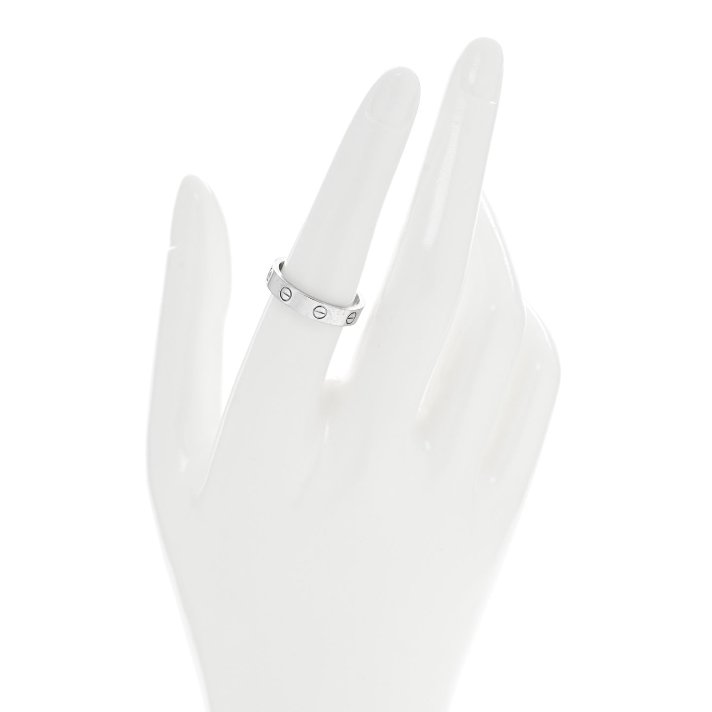 18K White Gold Diamond 4mm LOVE Wedding Band Ring 55 7.25