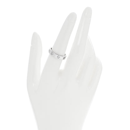 Cartier 18K White Gold Diamond 4mm LOVE Wedding Band Ring 55 7.25 2 of 4
