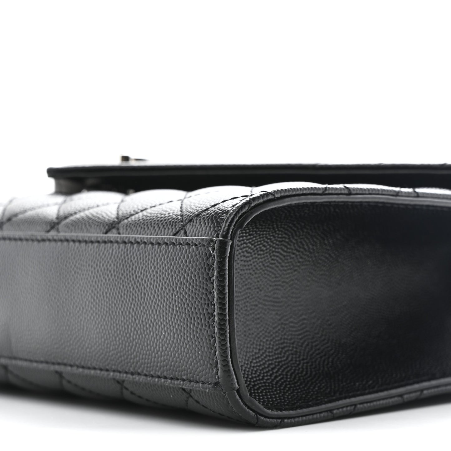 Grain De Poudre Textured Mixed Matelasse Triquilt Medium Monogram Satchel Black