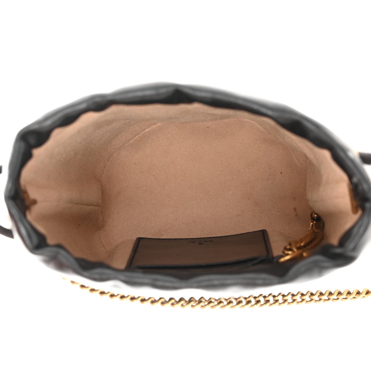 Calfskin Matelasse Mini GG Marmont 2.0 Bucket Bag Black