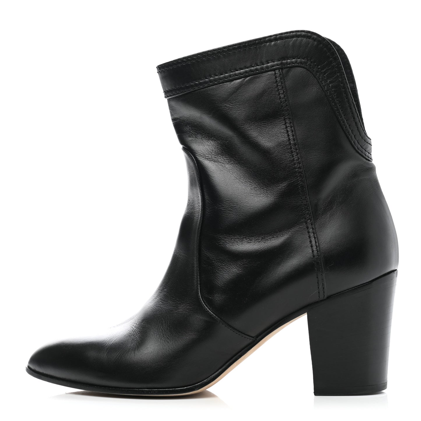 Calfskin CC Short Boots 40 Black