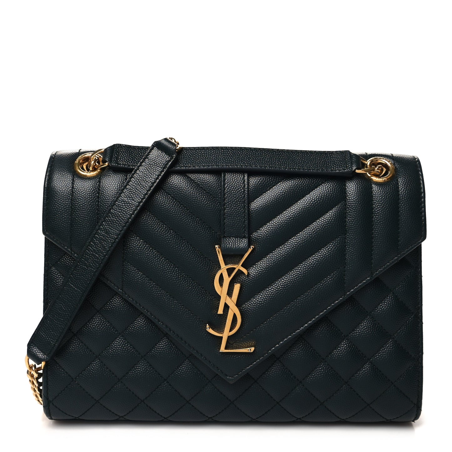 Grain De Poudre Textured Mixed Matelasse Triquilt Medium Monogram Satchel Dark Smog
