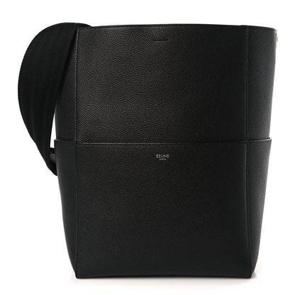 Celine Soft Grained Calfskin Sangle Bucket Bag Black 1 of 8