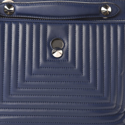 Fendi Shiny Nappa Trapuntata Small DotCom Click Chain Satchel Blue 9 of 9