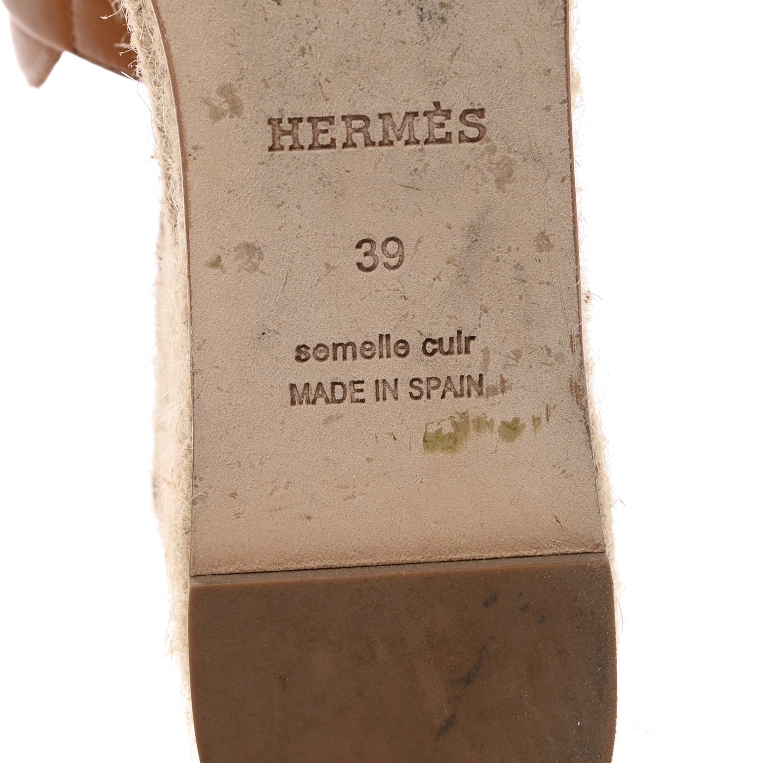 Hermes Nappa Ithea Espadrille Wedge Sandals 39 Naturel 8 of 10