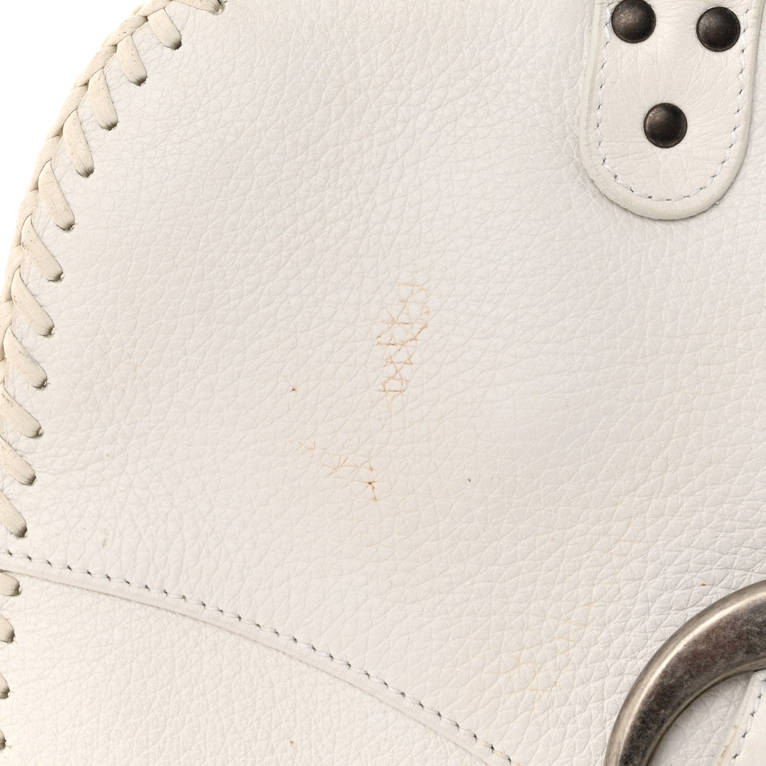 Christian Dior Calfskin Braided Gaucho Double Saddle Bag White 12 of 21