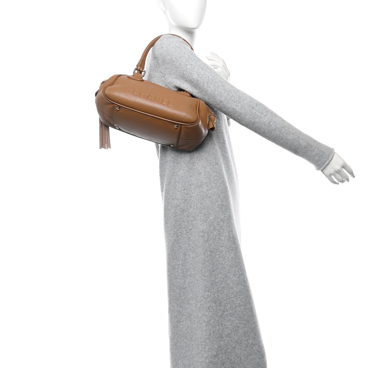 Chanel Calfskin Tassel Bowler Light Brown 2 of 15