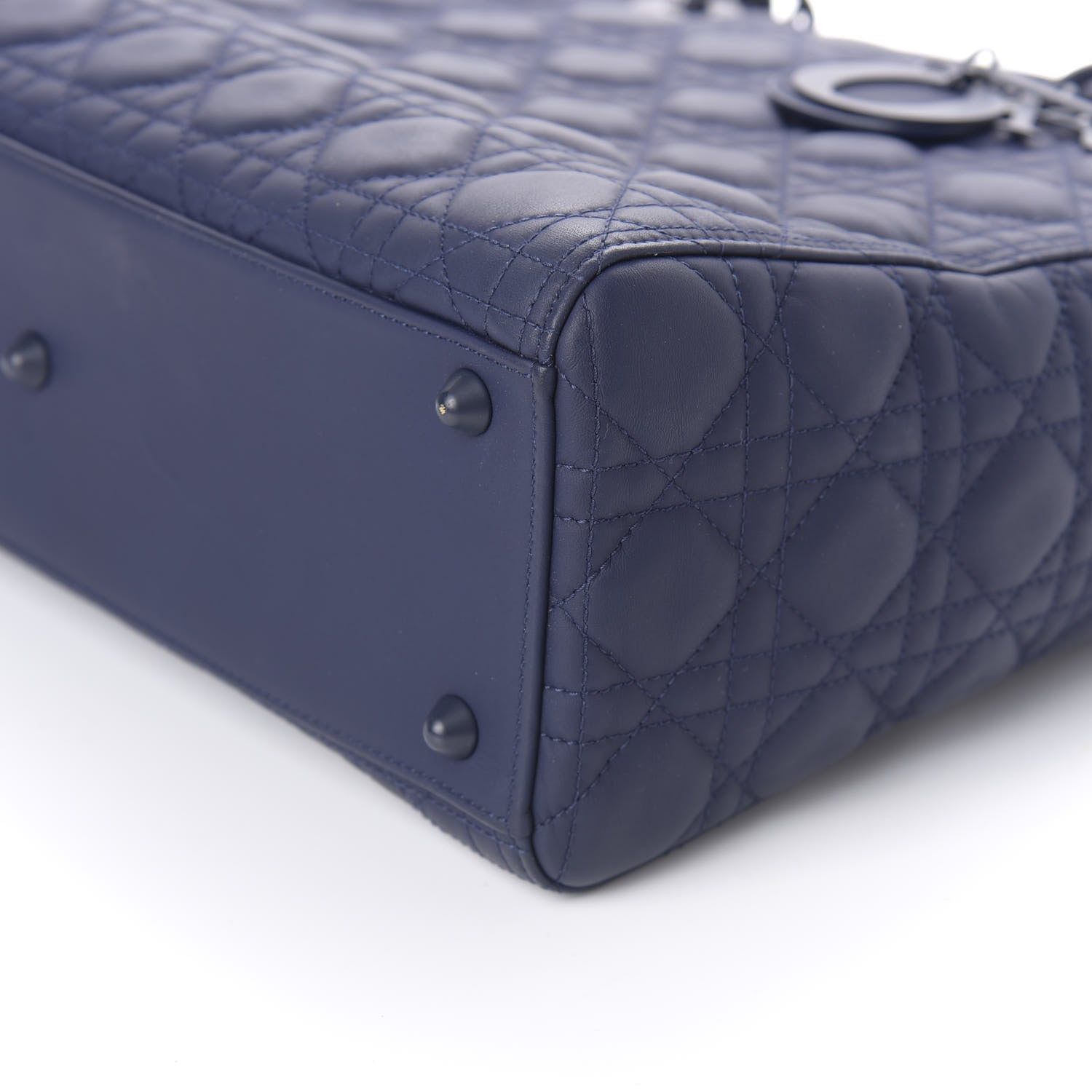 Christian Dior Ultra Matte Calfskin Cannage Large Lady Dior Blue 7 of 12