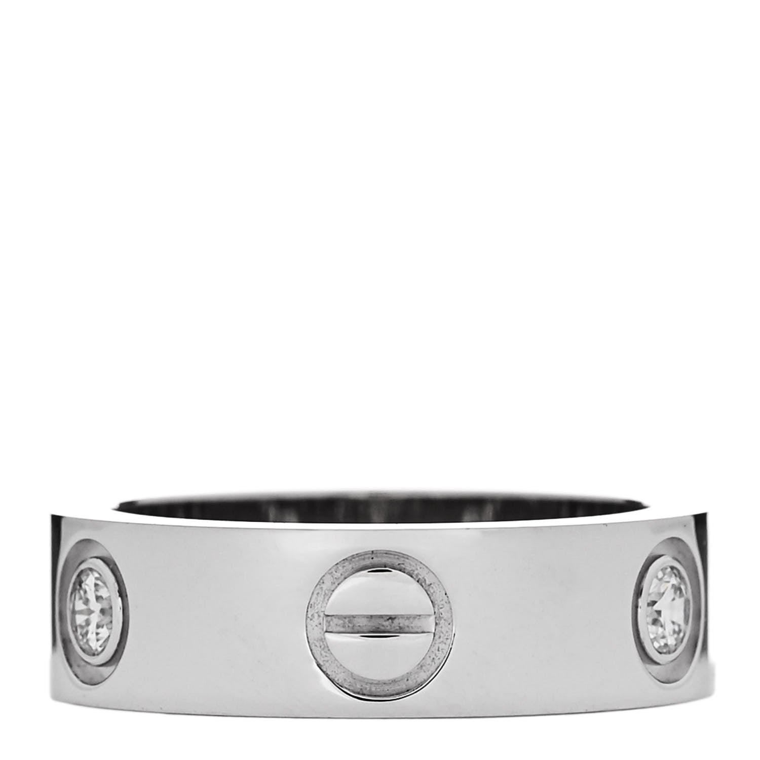 Cartier 18K White Gold 3 Diamond 5.5mm LOVE Ring 49 5 3 of 5