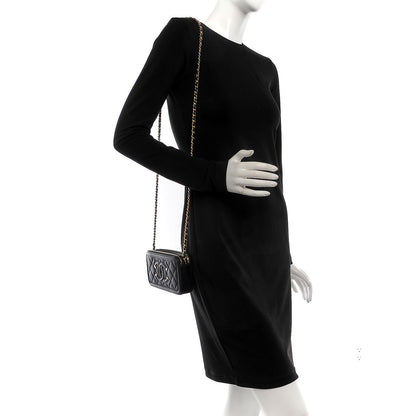 Chanel Caviar Quilted CC Filigree Clutch With Chain Black 2 of 9