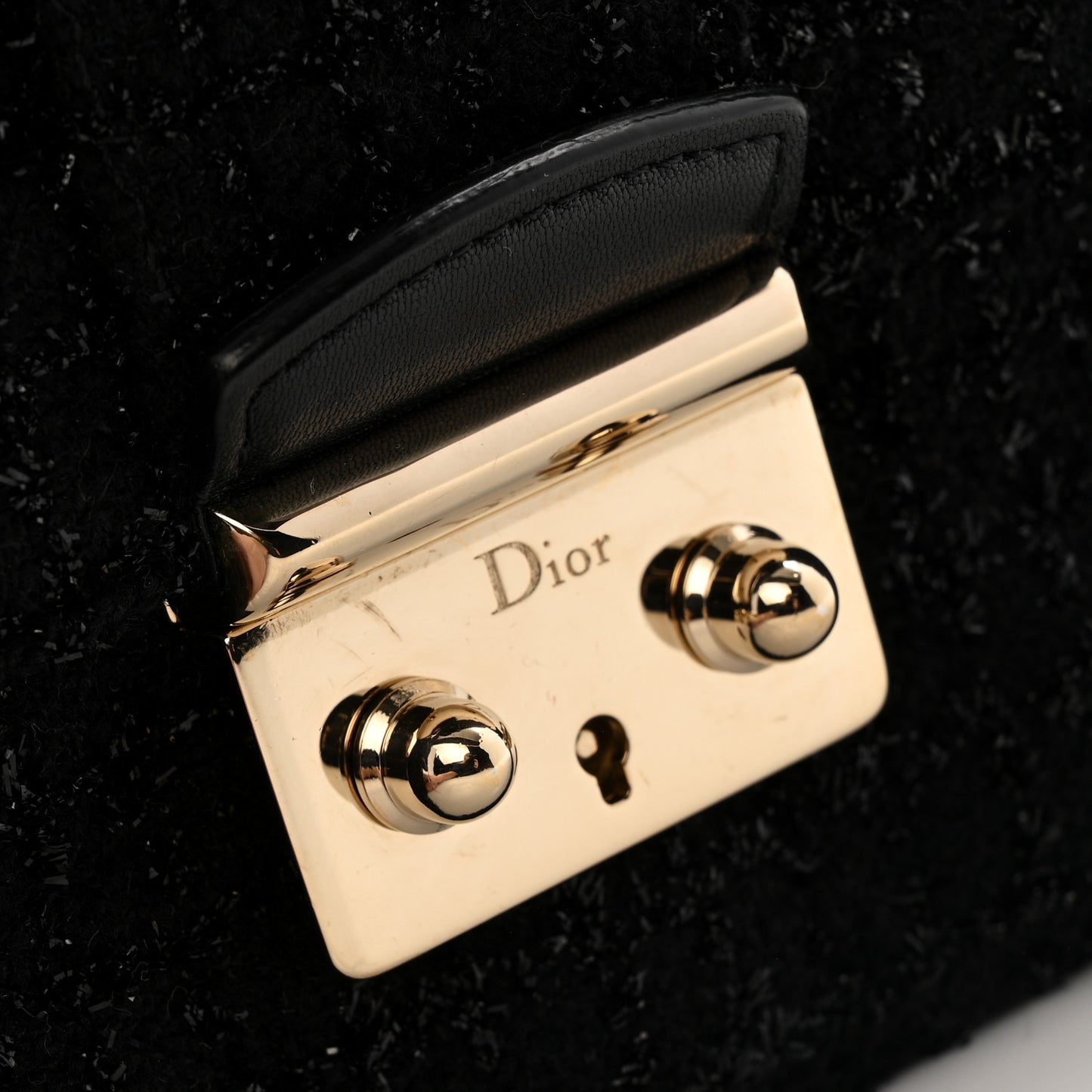 Tweed Medium Miss Dior Flap Black