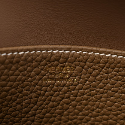 Hermes Taurillon Clemence Halzan 25 Etoupe 6 of 12