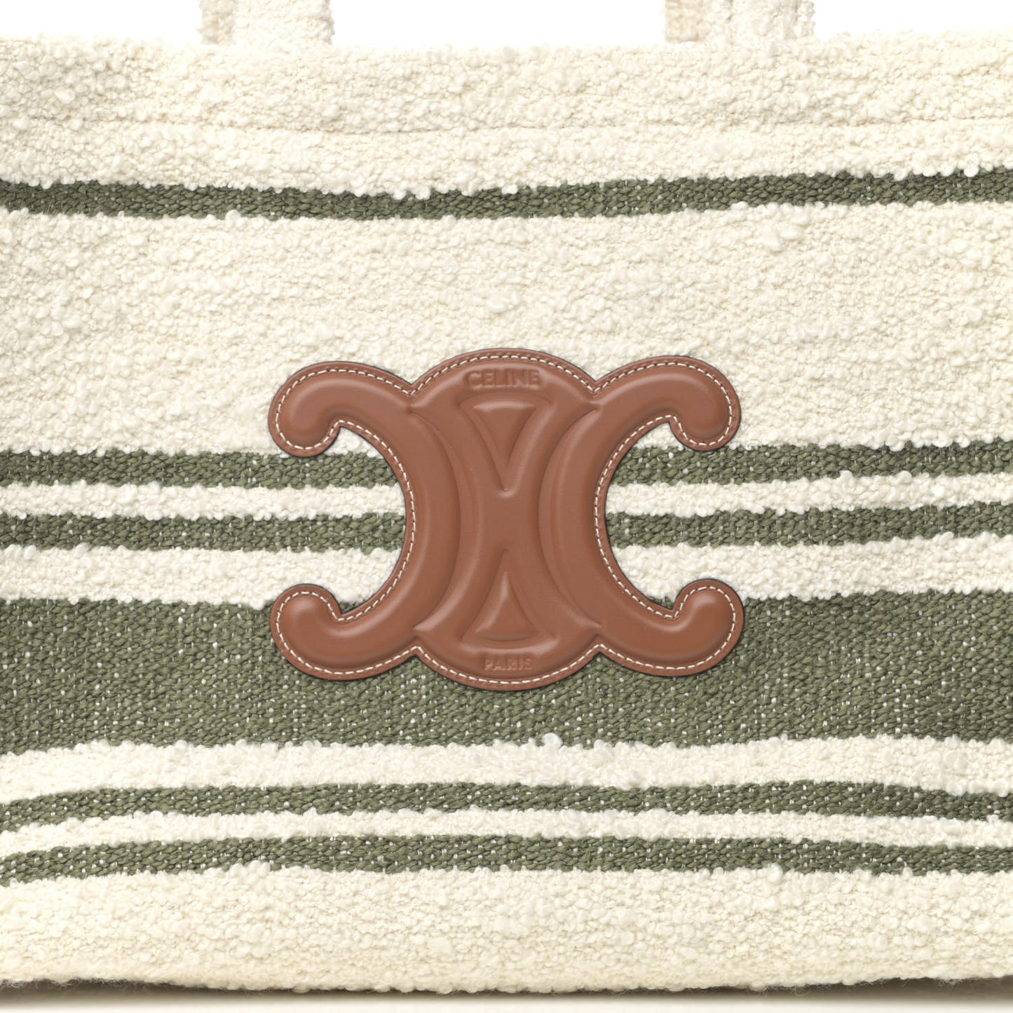 Stripe Triomphe Large Cabas Thais Khaki Tan